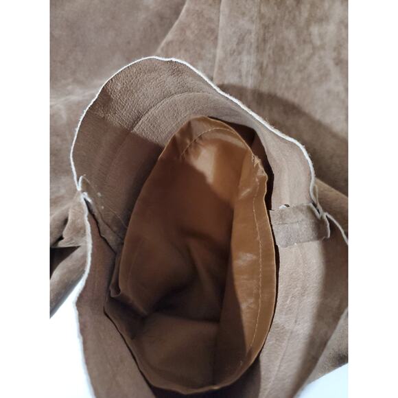 For Joseph Vintage Suede Brown Tan Leather Straight Leg Pants Women's Size 28 - Picture 7 of 11